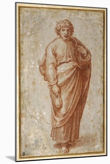 The Twelve Apostles: St. Paul, 1518-20 (Chalk on Paper)-Giulio Romano-Mounted Giclee Print