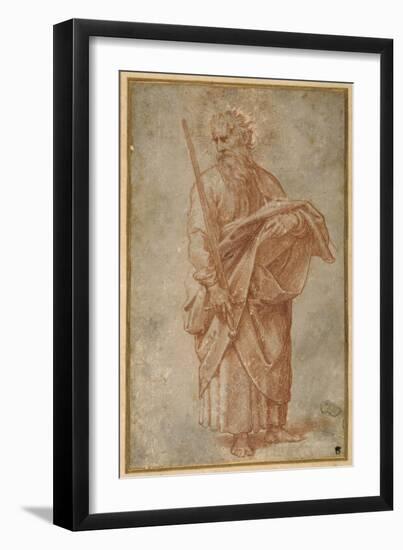 The Twelve Apostles: St. Paul, 1518-20 (Chalk on Paper)-Giulio Romano-Framed Giclee Print