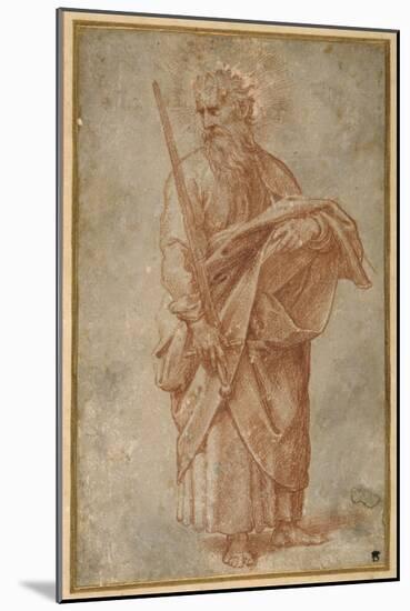 The Twelve Apostles: St. Paul, 1518-20 (Chalk on Paper)-Giulio Romano-Mounted Giclee Print