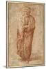 The Twelve Apostles: St. Peter, 1518-20 (Chalk on Paper)-Giulio Romano-Mounted Giclee Print