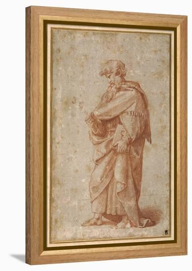 The Twelve Apostles: St. Philip, 1518-20 (Chalk on Paper)-Giulio Romano-Framed Premier Image Canvas