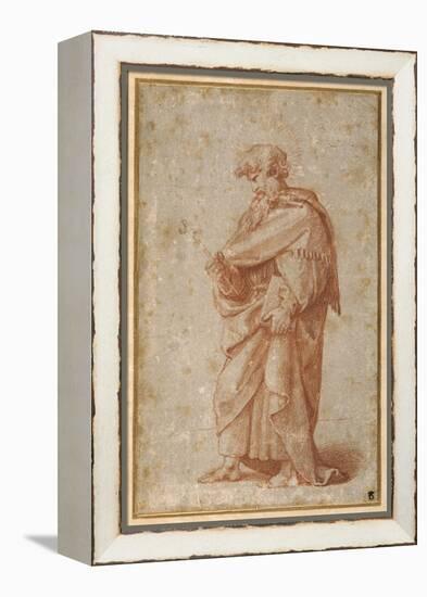 The Twelve Apostles: St. Philip, 1518-20 (Chalk on Paper)-Giulio Romano-Framed Premier Image Canvas