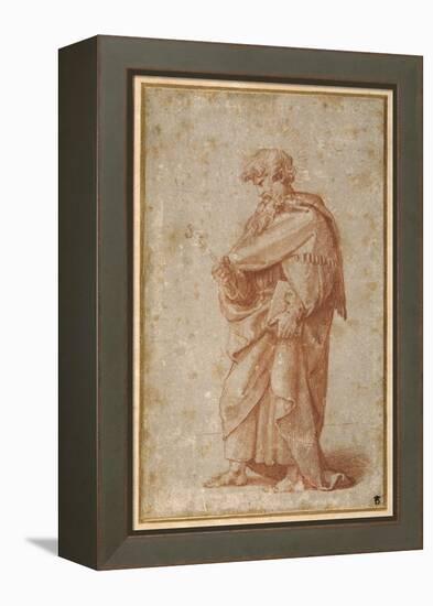 The Twelve Apostles: St. Philip, 1518-20 (Chalk on Paper)-Giulio Romano-Framed Premier Image Canvas