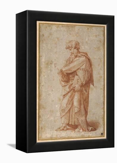 The Twelve Apostles: St. Philip, 1518-20 (Chalk on Paper)-Giulio Romano-Framed Premier Image Canvas