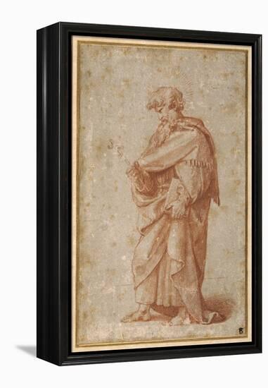 The Twelve Apostles: St. Philip, 1518-20 (Chalk on Paper)-Giulio Romano-Framed Premier Image Canvas