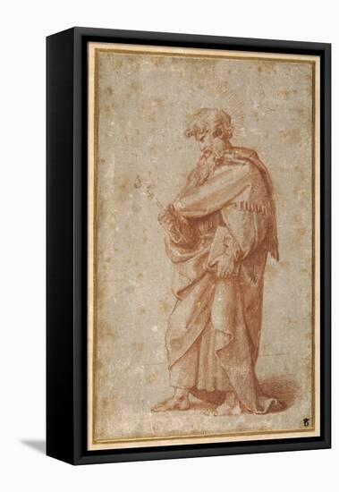 The Twelve Apostles: St. Philip, 1518-20 (Chalk on Paper)-Giulio Romano-Framed Premier Image Canvas