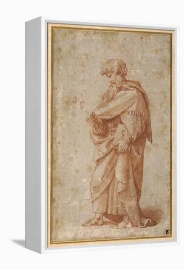 The Twelve Apostles: St. Philip, 1518-20 (Chalk on Paper)-Giulio Romano-Framed Premier Image Canvas