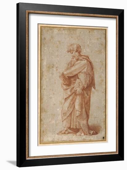 The Twelve Apostles: St. Philip, 1518-20 (Chalk on Paper)-Giulio Romano-Framed Giclee Print