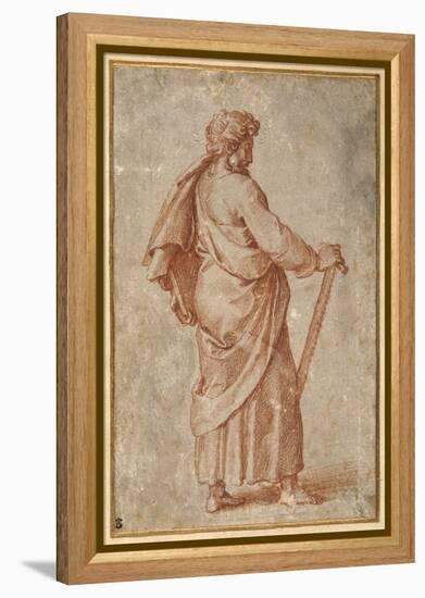 The Twelve Apostles: St. Simon, 1518-20 (Chalk on Paper)-Giulio Romano-Framed Premier Image Canvas