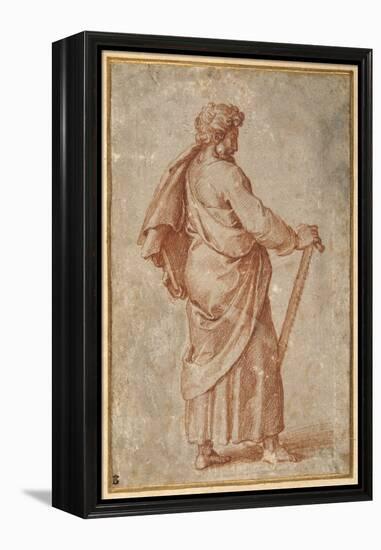 The Twelve Apostles: St. Simon, 1518-20 (Chalk on Paper)-Giulio Romano-Framed Premier Image Canvas