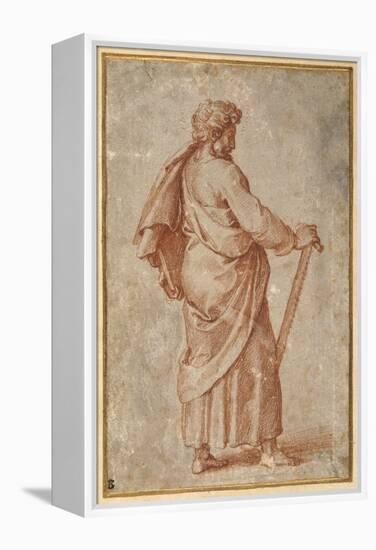 The Twelve Apostles: St. Simon, 1518-20 (Chalk on Paper)-Giulio Romano-Framed Premier Image Canvas