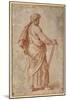 The Twelve Apostles: St. Simon, 1518-20 (Chalk on Paper)-Giulio Romano-Mounted Giclee Print