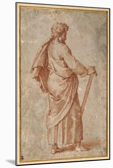 The Twelve Apostles: St. Simon, 1518-20 (Chalk on Paper)-Giulio Romano-Mounted Giclee Print