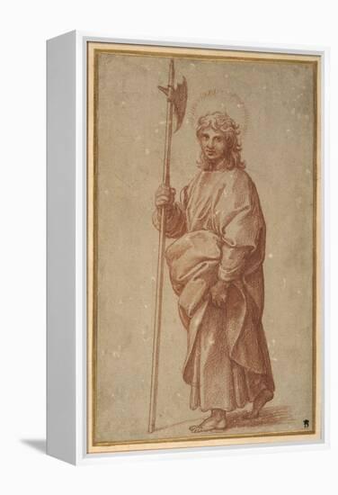 The Twelve Apostles: St. Thaddeus, 1518-20 (Chalk on Paper)-Giulio Romano-Framed Premier Image Canvas