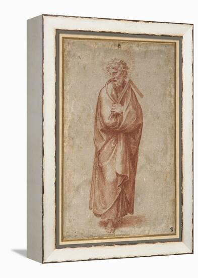 The Twelve Apostles: St. Thomas, 1518-20 (Chalk on Paper)-Giulio Romano-Framed Premier Image Canvas