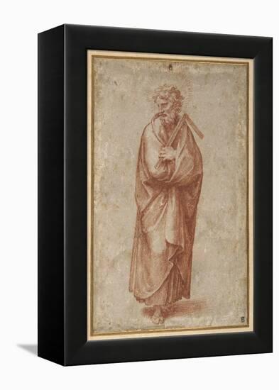 The Twelve Apostles: St. Thomas, 1518-20 (Chalk on Paper)-Giulio Romano-Framed Premier Image Canvas