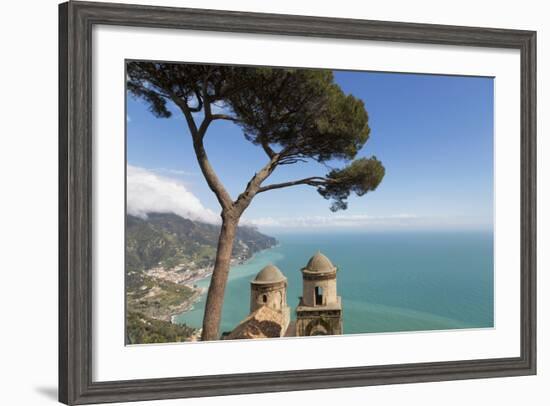 The Twin Domes of San Pantaleone Church from Villa Rofolo in Ravello-Martin Child-Framed Photographic Print