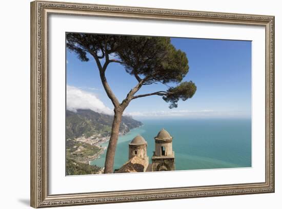 The Twin Domes of San Pantaleone Church from Villa Rofolo in Ravello-Martin Child-Framed Photographic Print