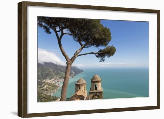 The Twin Domes of San Pantaleone Church from Villa Rofolo in Ravello-Martin Child-Framed Photographic Print