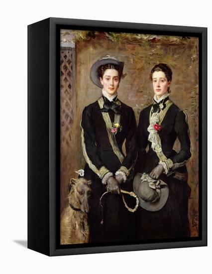 The Twins, Portrait of Kate Edith and Grace Maud Hoare, 1876-John Everett Millais-Framed Premier Image Canvas