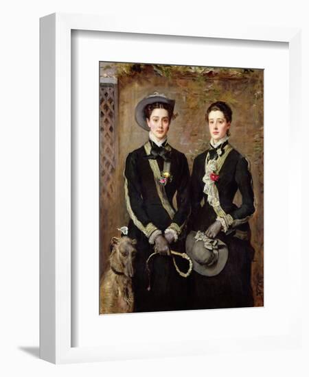 The Twins, Portrait of Kate Edith and Grace Maud Hoare, 1876-John Everett Millais-Framed Giclee Print