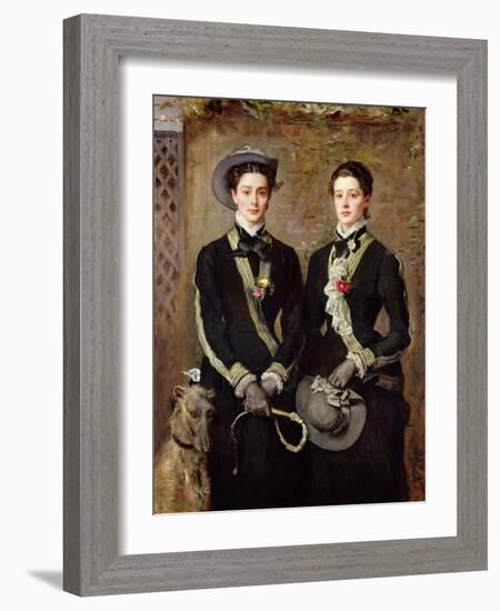 The Twins, Portrait of Kate Edith and Grace Maud Hoare, 1876-John Everett Millais-Framed Giclee Print
