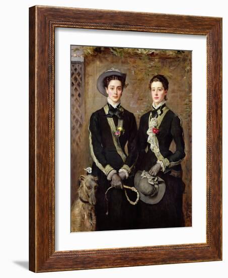 The Twins, Portrait of Kate Edith and Grace Maud Hoare, 1876-John Everett Millais-Framed Giclee Print