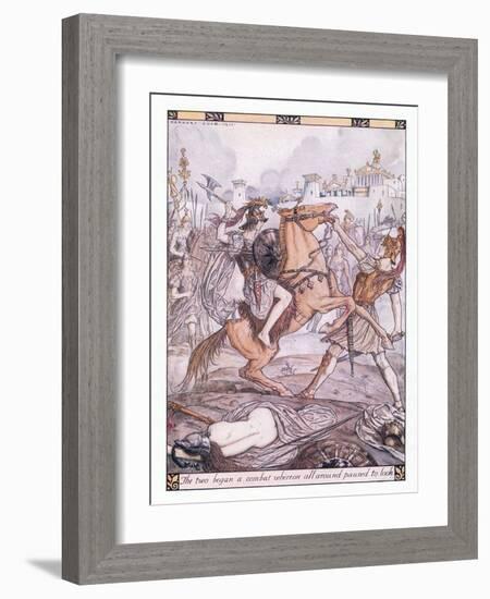 The Two Began a Combat Whereon All around Paused to Look-Herbert Cole-Framed Giclee Print