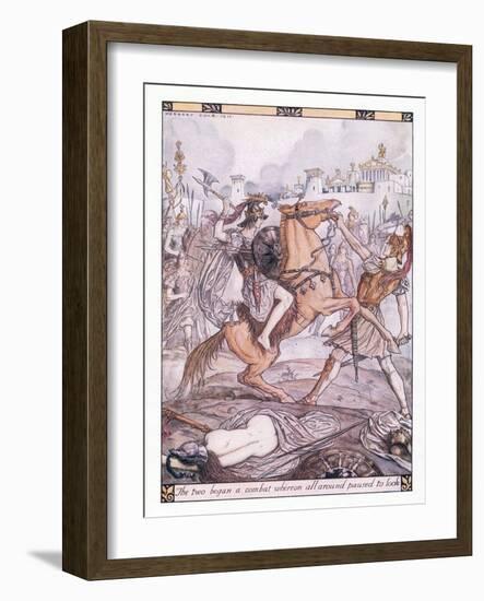 The Two Began a Combat Whereon All around Paused to Look-Herbert Cole-Framed Giclee Print