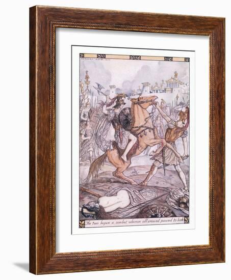 The Two Began a Combat Whereon All around Paused to Look-Herbert Cole-Framed Giclee Print