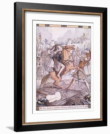 The Two Began a Combat Whereon All around Paused to Look-Herbert Cole-Framed Giclee Print