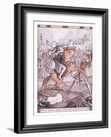 The Two Began a Combat Whereon All around Paused to Look-Herbert Cole-Framed Giclee Print