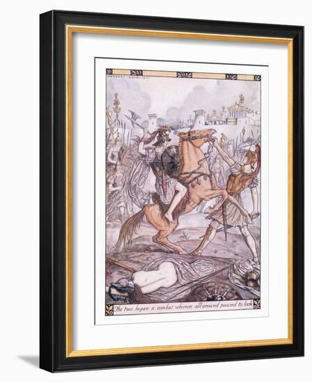 The Two Began a Combat Whereon All around Paused to Look-Herbert Cole-Framed Giclee Print