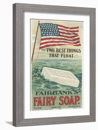 The Two Best Things That Float', Advertisement for Fairbank's Floating Fairy Soap, 1898-American School-Framed Giclee Print