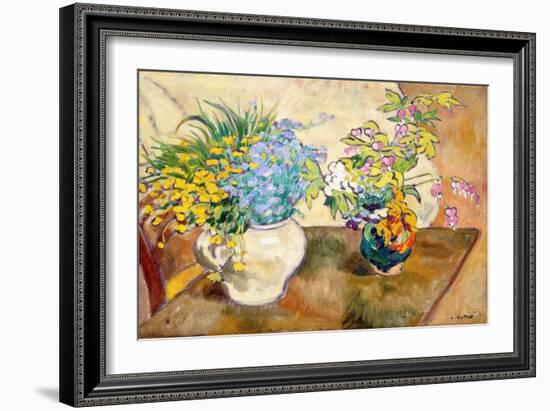 The Two Bouquets, 1918 (Oil on Canvas)-Louis Valtat-Framed Giclee Print
