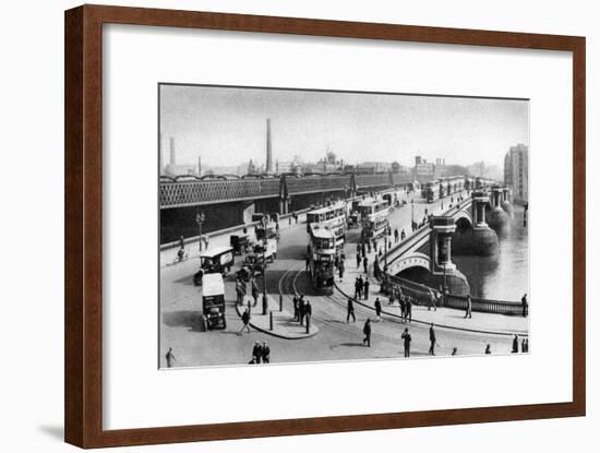 The Two Bridges at Blackfriars, London, 1926-1927-null-Framed Giclee Print