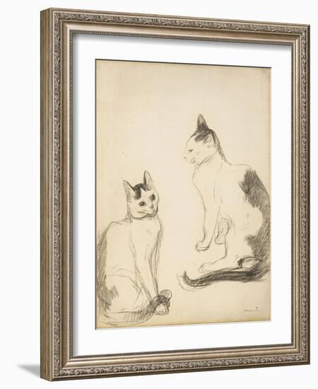 The Two Cats; Les Deux Chats-Theophile Alexandre Steinlen-Framed Giclee Print