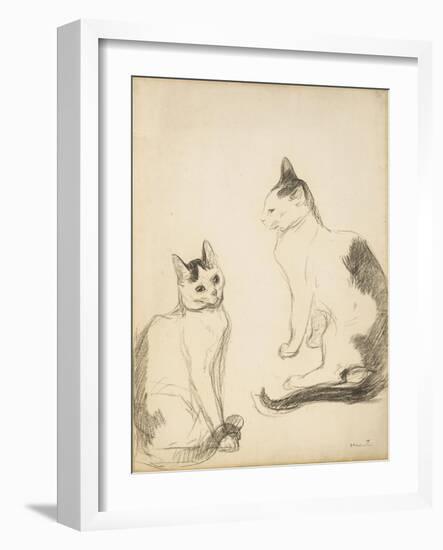 The Two Cats; Les Deux Chats-Theophile Alexandre Steinlen-Framed Giclee Print