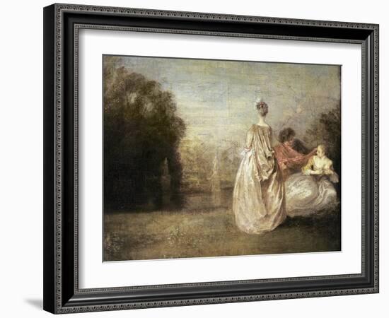 The Two Cousins, 1716-20-Jean Antoine Watteau-Framed Giclee Print