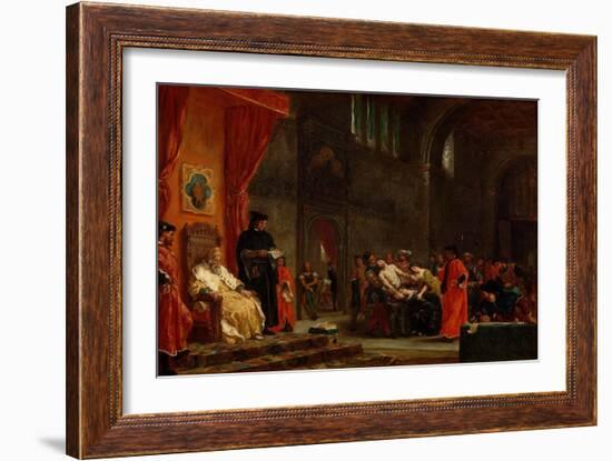 The Two Foscari, 1855-Eugene Delacroix-Framed Giclee Print