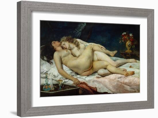 The Two Friends, 1867-Gustave Courbet-Framed Giclee Print