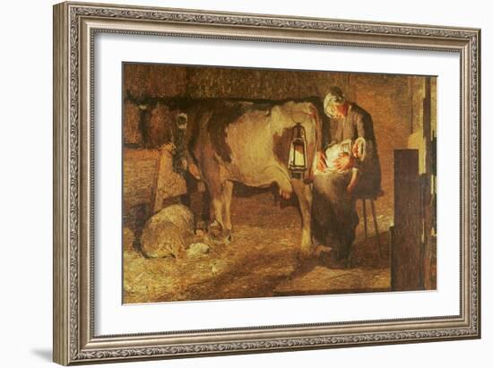 The Two Mothers, 1889 (Oil on Canvas)-Giovanni Segantini-Framed Giclee Print