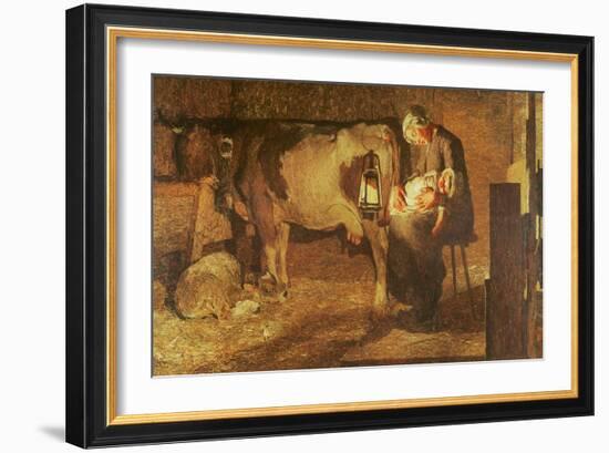 The Two Mothers, 1889 (Oil on Canvas)-Giovanni Segantini-Framed Giclee Print