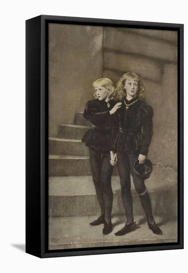 The Two Princes Edward and Richard in the Tower-John Everett Millais-Framed Premier Image Canvas