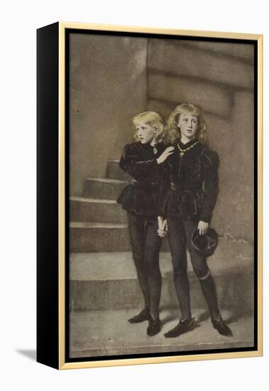 The Two Princes Edward and Richard in the Tower-John Everett Millais-Framed Premier Image Canvas