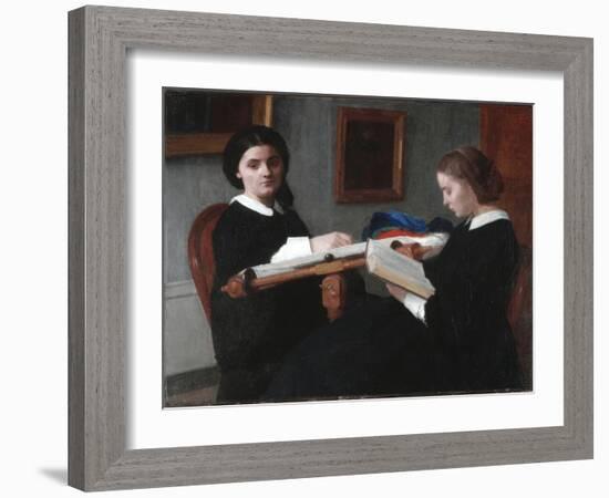 The Two Sisters, 1859-Ignace Henri Jean Fantin-Latour-Framed Giclee Print