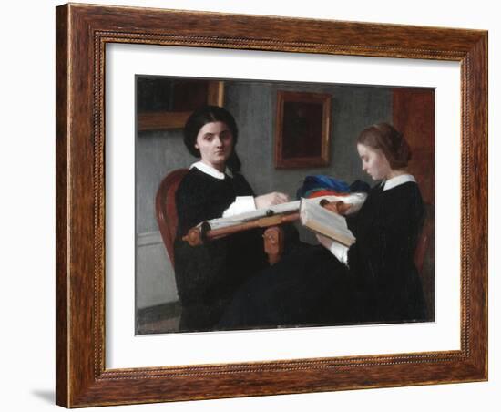 The Two Sisters, 1859-Ignace Henri Jean Fantin-Latour-Framed Giclee Print