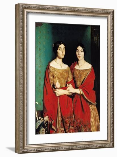 The Two Sisters, or Mesdemoiselles Chasseriau: Marie-Antoinette-Adele (1810-69) and Genevieve-Theodore Chasseriau-Framed Giclee Print