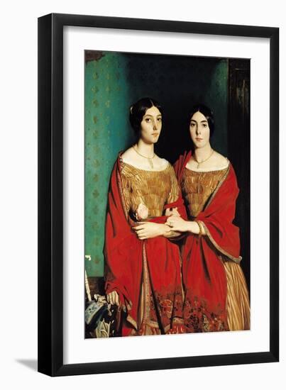 The Two Sisters, or Mesdemoiselles Chasseriau: Marie-Antoinette-Adele (1810-69) and Genevieve-Theodore Chasseriau-Framed Giclee Print