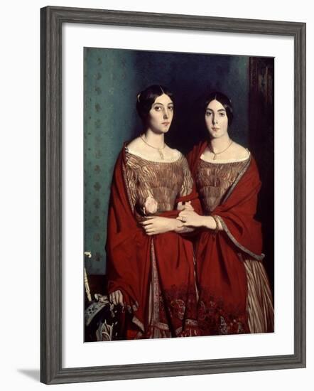 The Two Sisters, or Mesdemoiselles Chasseriau: Marie-Antoinette-Adele and Genevieve, 1843-Theodore Chasseriau-Framed Giclee Print